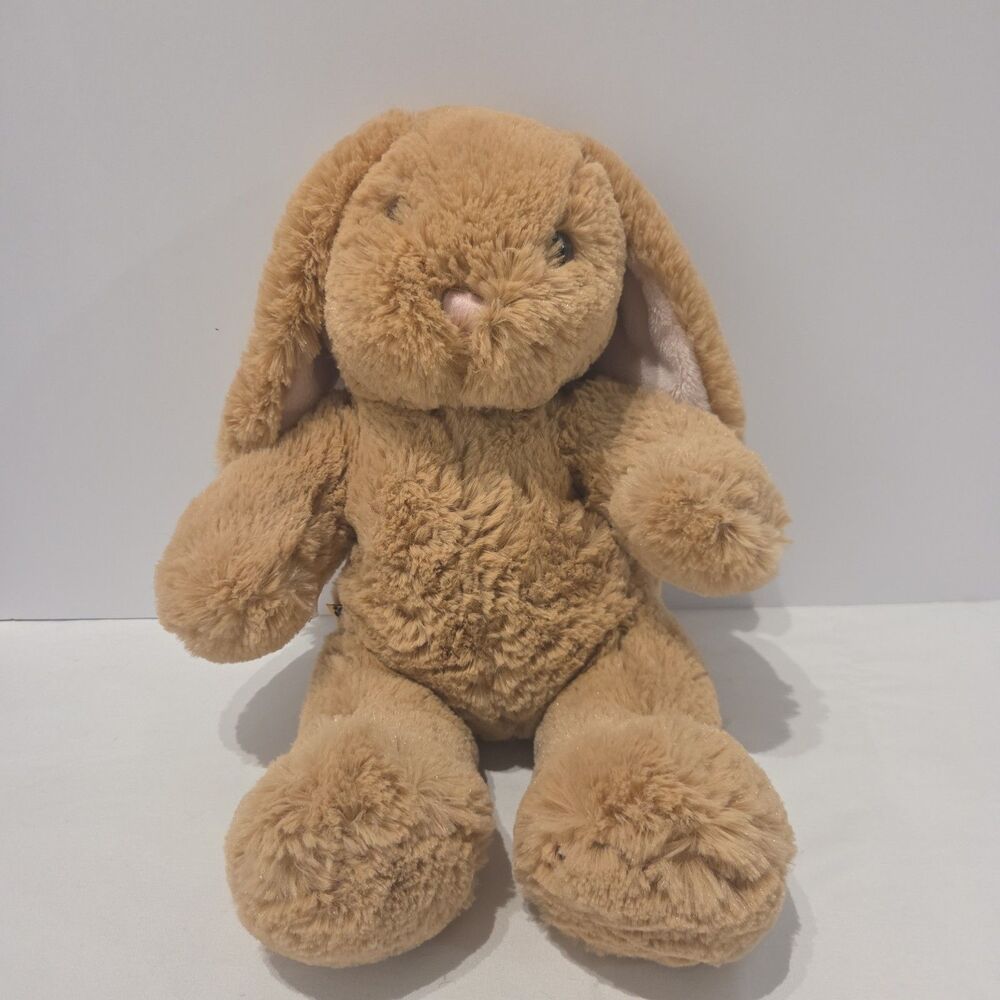 Build a Bear Brown Floppy Ear Bunny Rabbit 15" Plush Pink Nose 2012